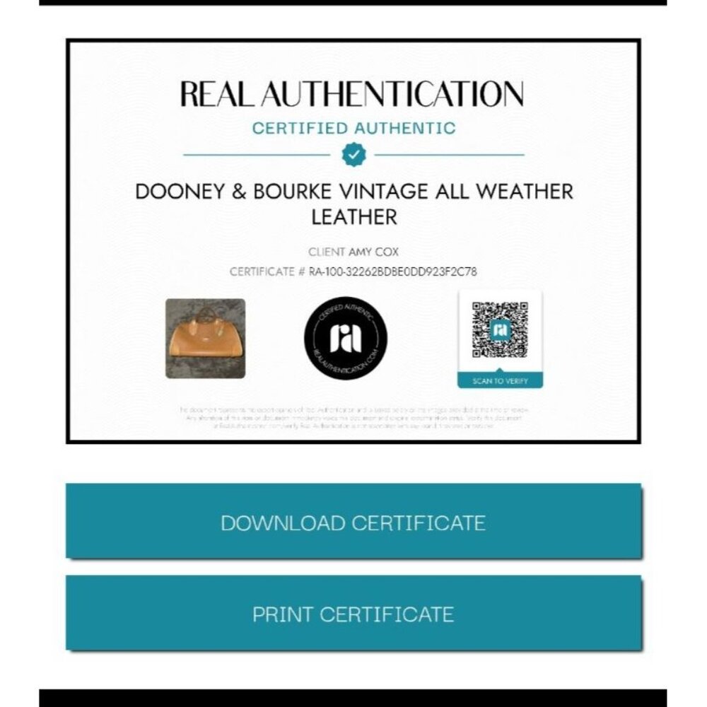 Vintage Dooney & Bourke Gladstone Satchel British Tan All Weather Leather AUTH - Picture 5 of 16